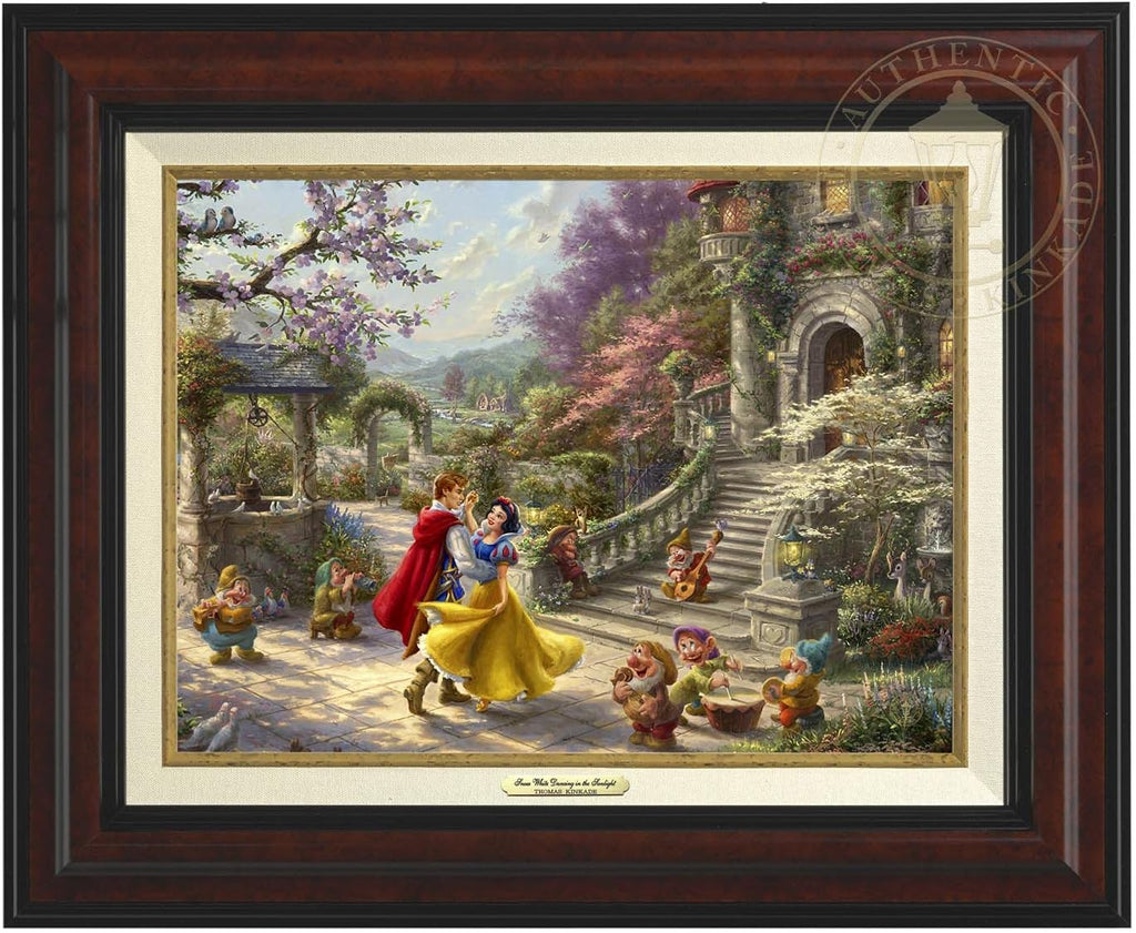 Thomas Kinkade Studios Snow White Dancing in the Sunlight 12' x 16' Canvas Classics Burl Frame