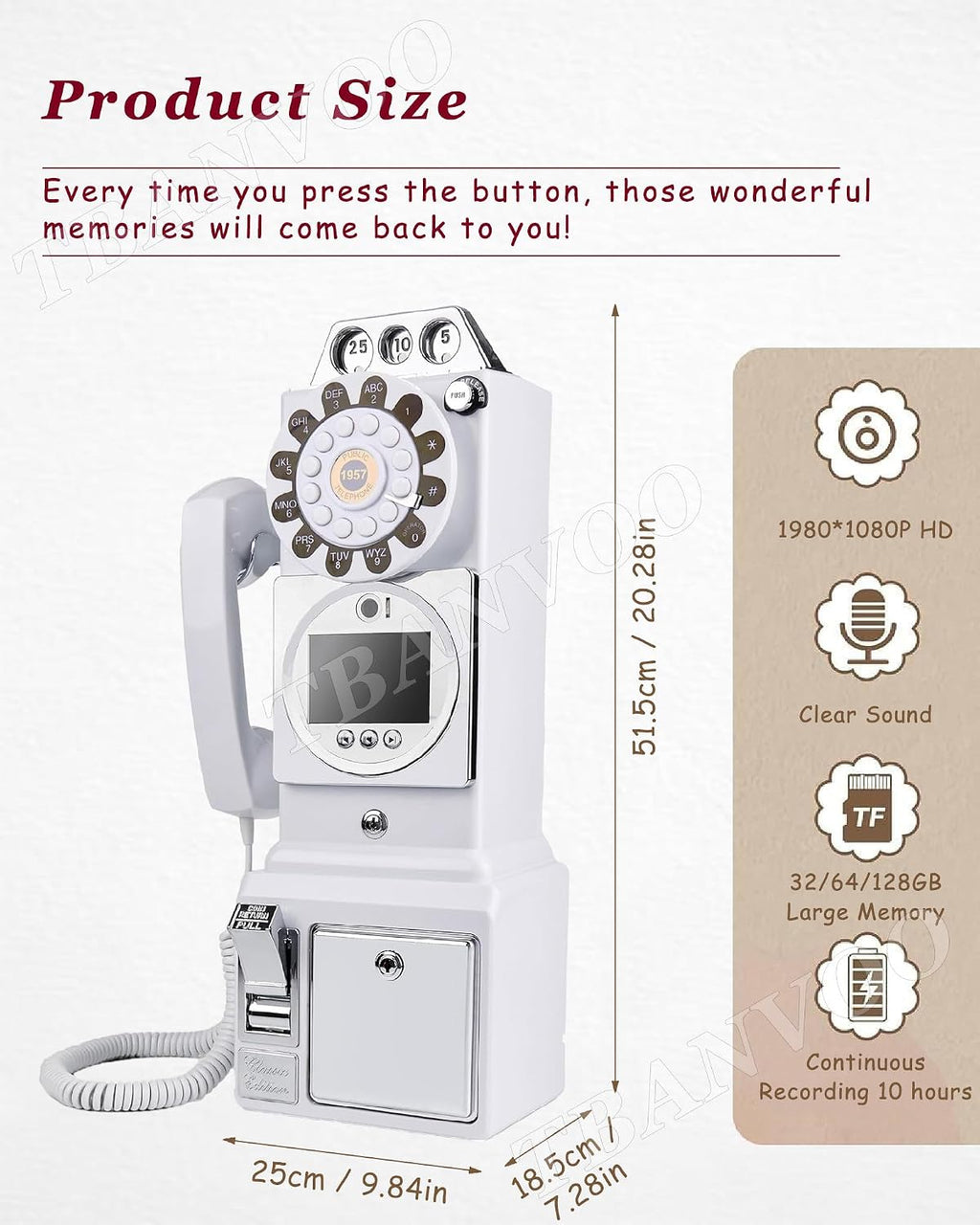 Video & Audio Guest Book, 32/64/128GB Wedding Phone Guestbook Creative, Fun Engagements Anniversaries Baby Showers Graduation (Victorian, White),128G