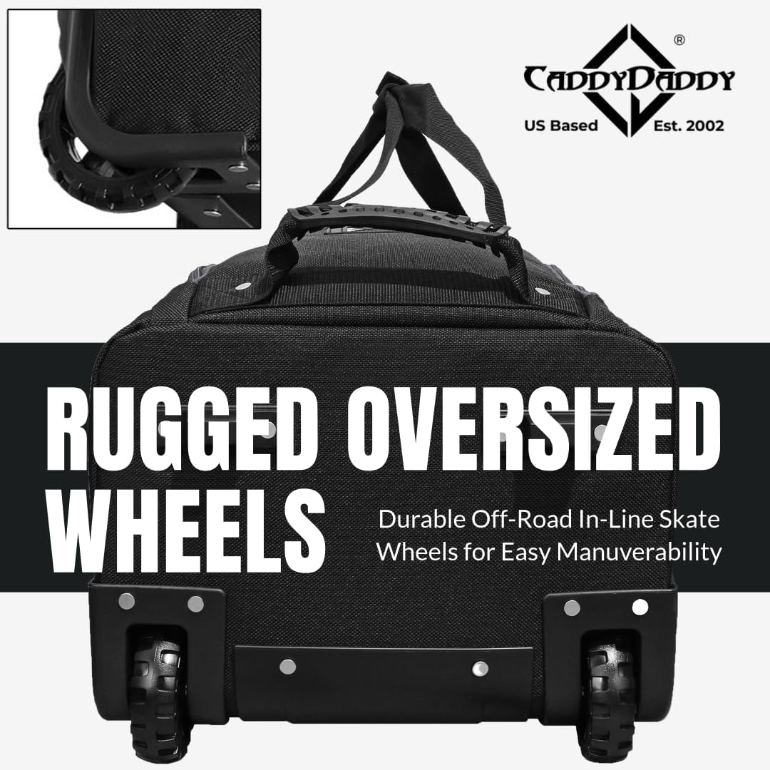CaddyDaddy Enforcer Golf Travel Bag Crush Resistant Hard Top Protection, New 18 Month Full Replacement Coverage, Durable Thick Nylon Wheels Lockable XL Zippers. Case for Transporting Clubs on Airlines