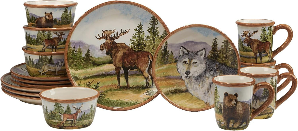 Certified International Mountain Summit 16pc Dinnerware Set, Service for 4