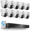 ZOSI 32CH 4K PoE Security Camera System,16 Port 32CH 8MP Dual-Disk NVR with 4TB HDD,Face/Person/Vehicle Detection,2 Way Audio,Night Vision,10pcs 4K Indoor Outdoor PoE IP Cameras,for 24/7 Recording