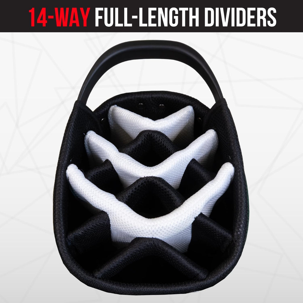 Team Golf NCAA Fairway Golf Stand Bag, Lightweight, 14-Way Top, Spring Action Stand, Insulated Cooler Pocket, Padded Strap, Umbrella Holder & Removable Rain Hood