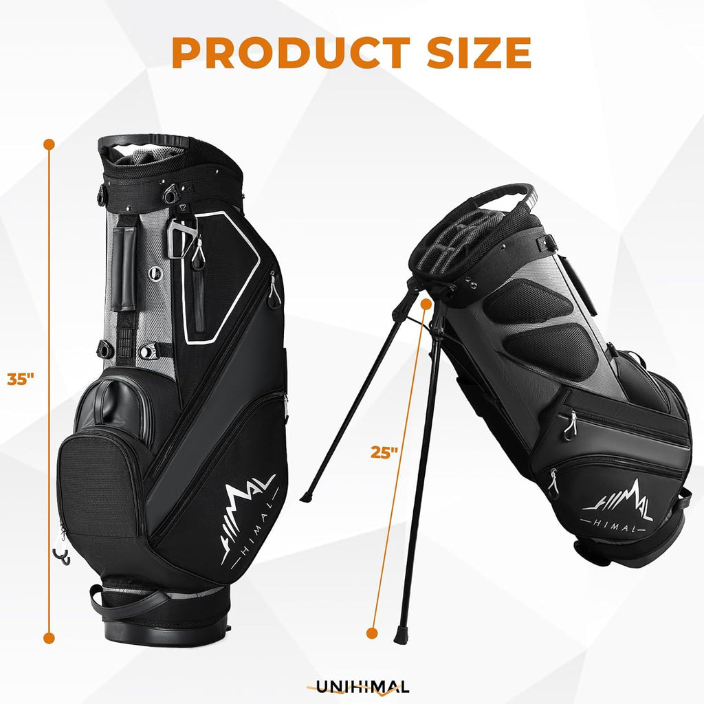 uniHimal 14 Way Dividers Golf Stand Bag Lightweight, Golf Bag for Men Women with Multiple Pockets, Dual Strap and Rain Cover Hood