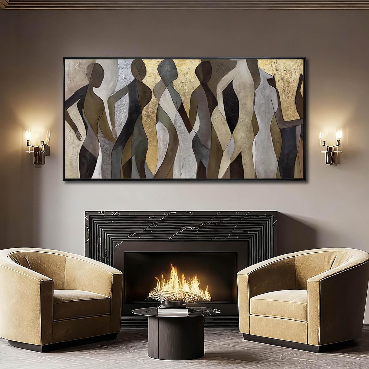Abstract Canvas Wall Art Textured Print Pictures Contemporary Wall Decor 29'x58' Large Artwork for Living Room Kitchen Art