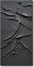 NANKAI Art Hand Painted Black Canvas Wall Art 48x24 inch Abstract Modern Oil Painting Contemporary Textured Wall Art Minimalist Artwork Home Decor