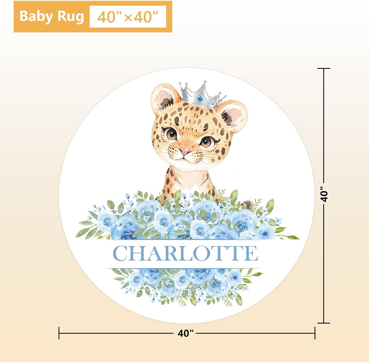 Terwex Personalized Crib Bedding Set, 5 Pcs Custom Nursery Bedding Sets with Name, Infant Bedding Set for Baby Boy Girl, Blue Leopard Double Layer Baby Crib Set, Babies Toddlers Kids Customized Gifts