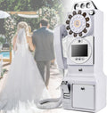 Video Audio Guest Book, 1080P Video Guestbook Wedding Phone, 32G SD Card Customized Video Audio Guest Book with Lens Recording, Retro 1957's Style Vintage Audio Guest Book Audio Messages(White)