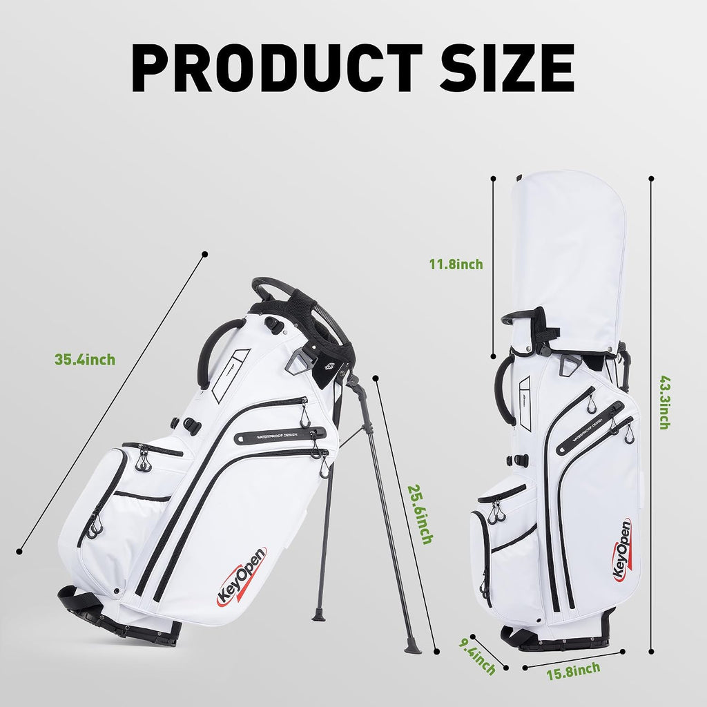 Lightweight Golf Stand Bag, 14 Way Golf Bags with Full Length Dividers for Men Women, Encrypted 900D Weather-Proof Club Carry Bag with Ergonomic Dual Strap, Cooler Pockets, 9 Pockets