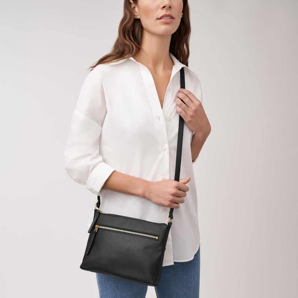 Fossil Women's Harper Leather Small Flap Crossbody Purse Handbag for Women