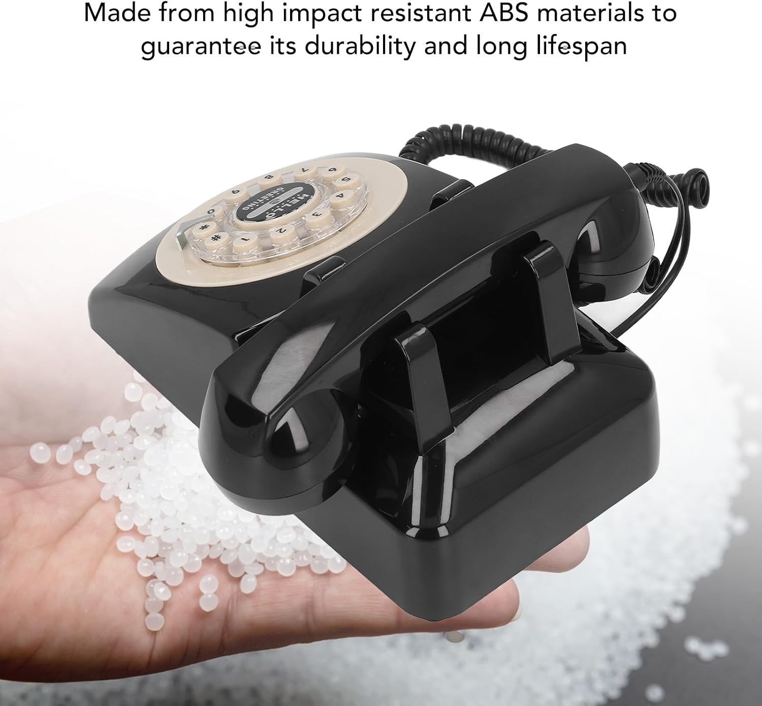 Audio Guestbook Phone, Retro Design Wedding Guest Book for Audio Recording, Voice Guestbook with 120 Hours 8G Capacity, for Special Events Like Parties Birthdays Weddings (Black)