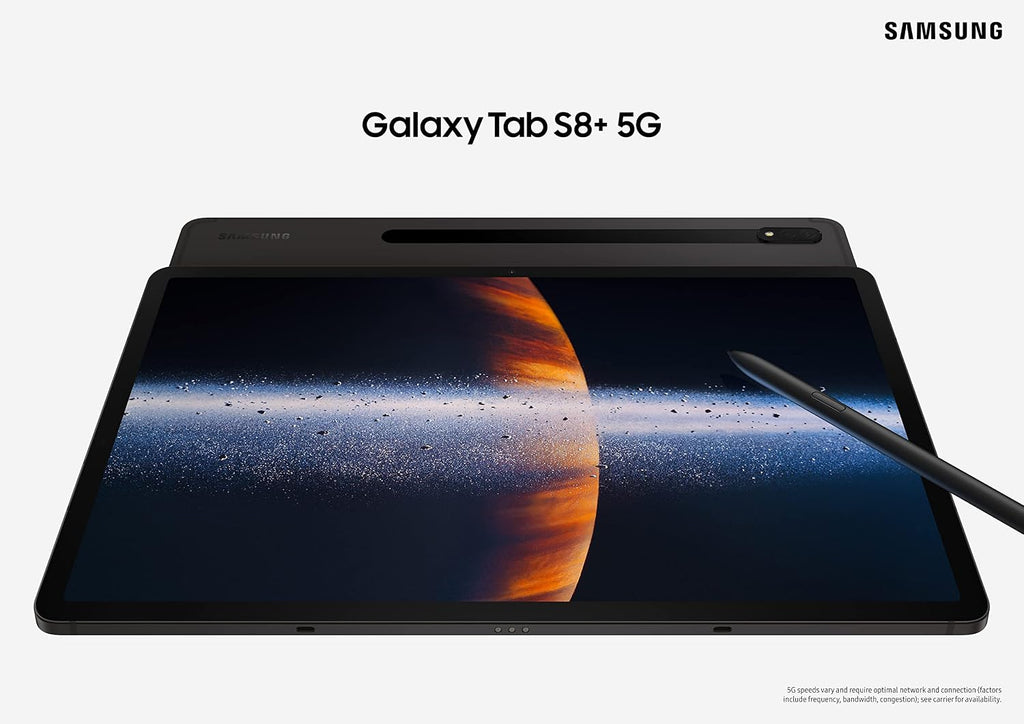 Samsung Galaxy Tab S8+ 5G LTE AT&T Android Tablet, 12.4' Large AMOLED Screen, 128GB Storage, Wi-Fi 6E, Ultra Wide Camera, S Pen Included, Long Lasting Battery, Graphite -SM-X808UZAAATT