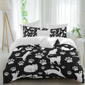 Prime Leader Cats Claws Duvet Cover Set Queen Size 4 Pieces Black Background Abstract Animal Modern Bedding Set with Zipper Closure, 1 Comforter Cover 86x86 Inches 1 Flat Sheet & 2 Pillow Cases