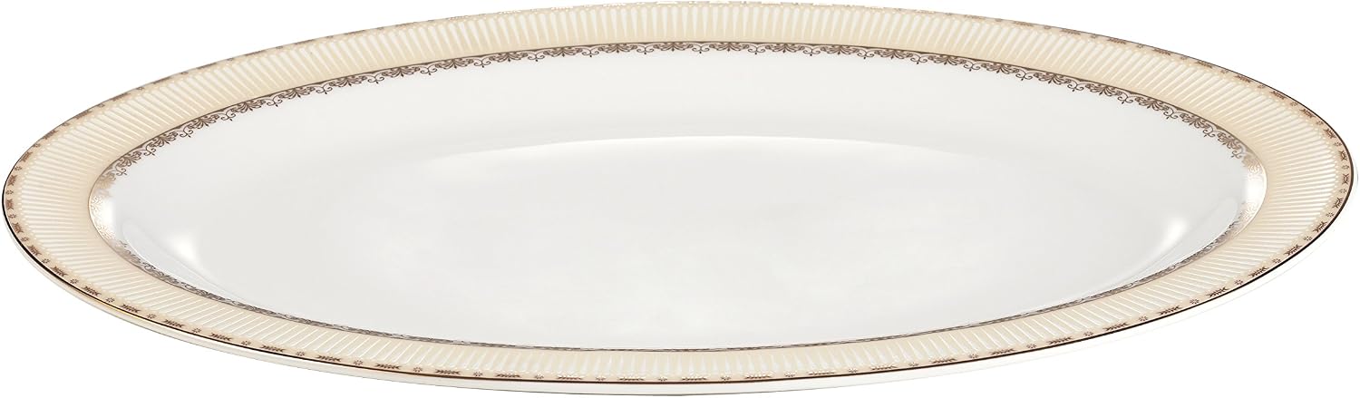 Lorenzo 57 Piece Elegant Bone China Service for 8 Margaret Dinnerware Sets, Gold