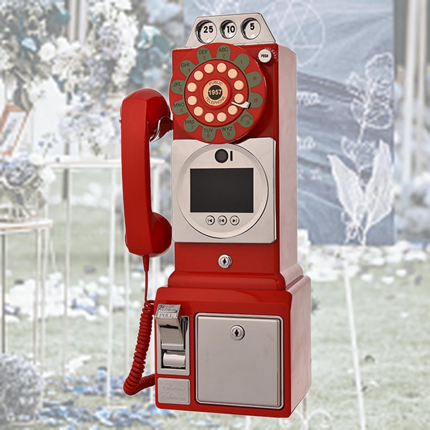 Video Audio Guest Book Wedding Phone, Record Customized Video Audio Messages, Video Audio Phone guestbook, Preserve Your Special Occasions, Id-eal for a Variety of Memorable,Red