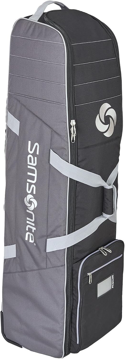 Samsonite Soft-Sided Golf Travel Bag with Wheels, Heavy-Duty 600D Polyester, Additional Top Padding, Shoe/Accessory Pocket, Foldable