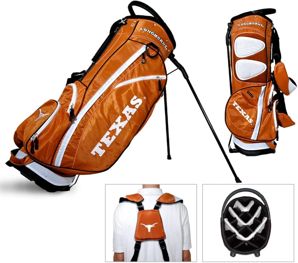 Team Golf NCAA Fairway Golf Stand Bag, Lightweight, 14-Way Top, Spring Action Stand, Insulated Cooler Pocket, Padded Strap, Umbrella Holder & Removable Rain Hood