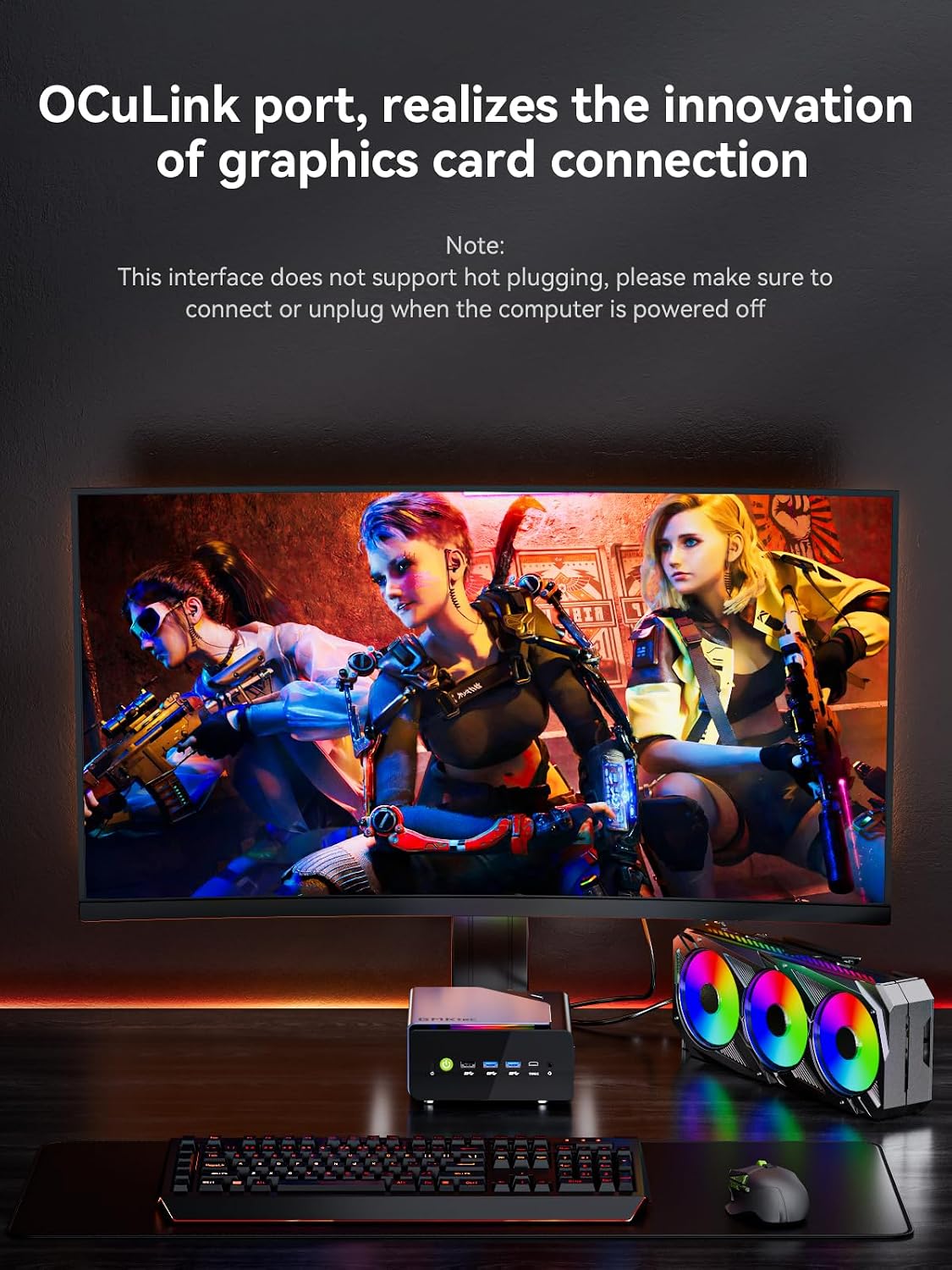 GMKtec K12 Gaming Mini PC Barebone with Ryzen 7 H 255 (Upgraded 8745HS,up to 4.9GHz), 3X M.2 2280 Storage Expansion, Oculink Port, Dual NIC 2.5G, Quad Display HDMI 2.1,DP1.4, USB4, No RAM/SSD/OS