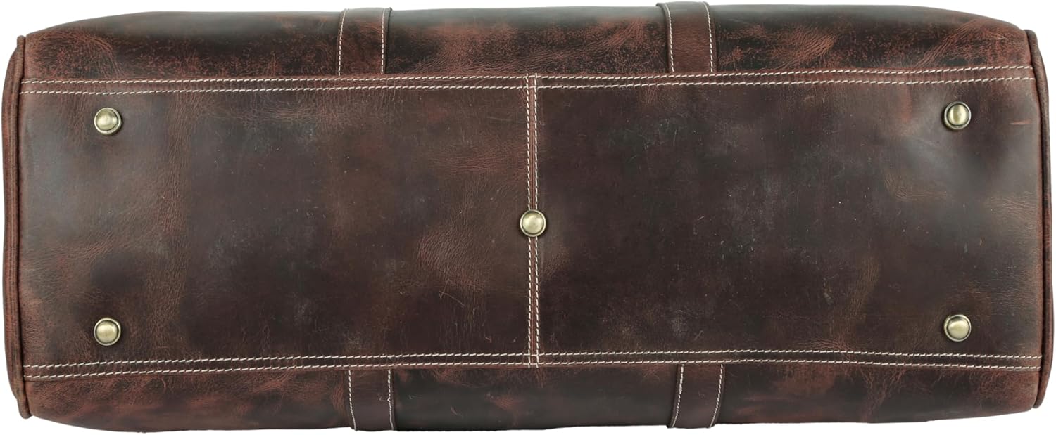 Leather Travel Duffle Bags for Men and Women cabin friendly Weekend Bag Sports Gym airplane carry on overnight duffel