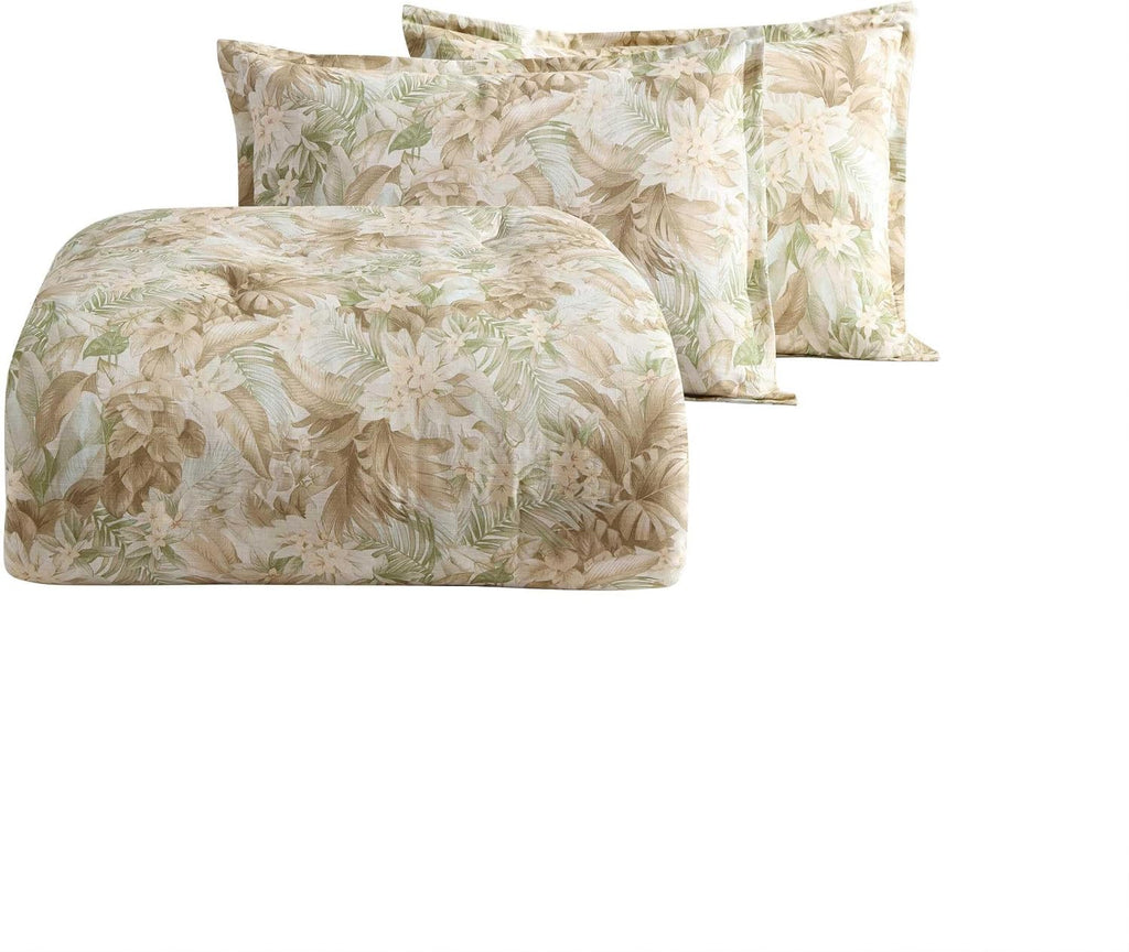 Tommy Bahama - King Comforter Set, Naturally Soft Cotton Weave Bedding w/Matching Pillowcases, Medium Weight, 3 Piece Bed Sets (Palm Paradise Green)