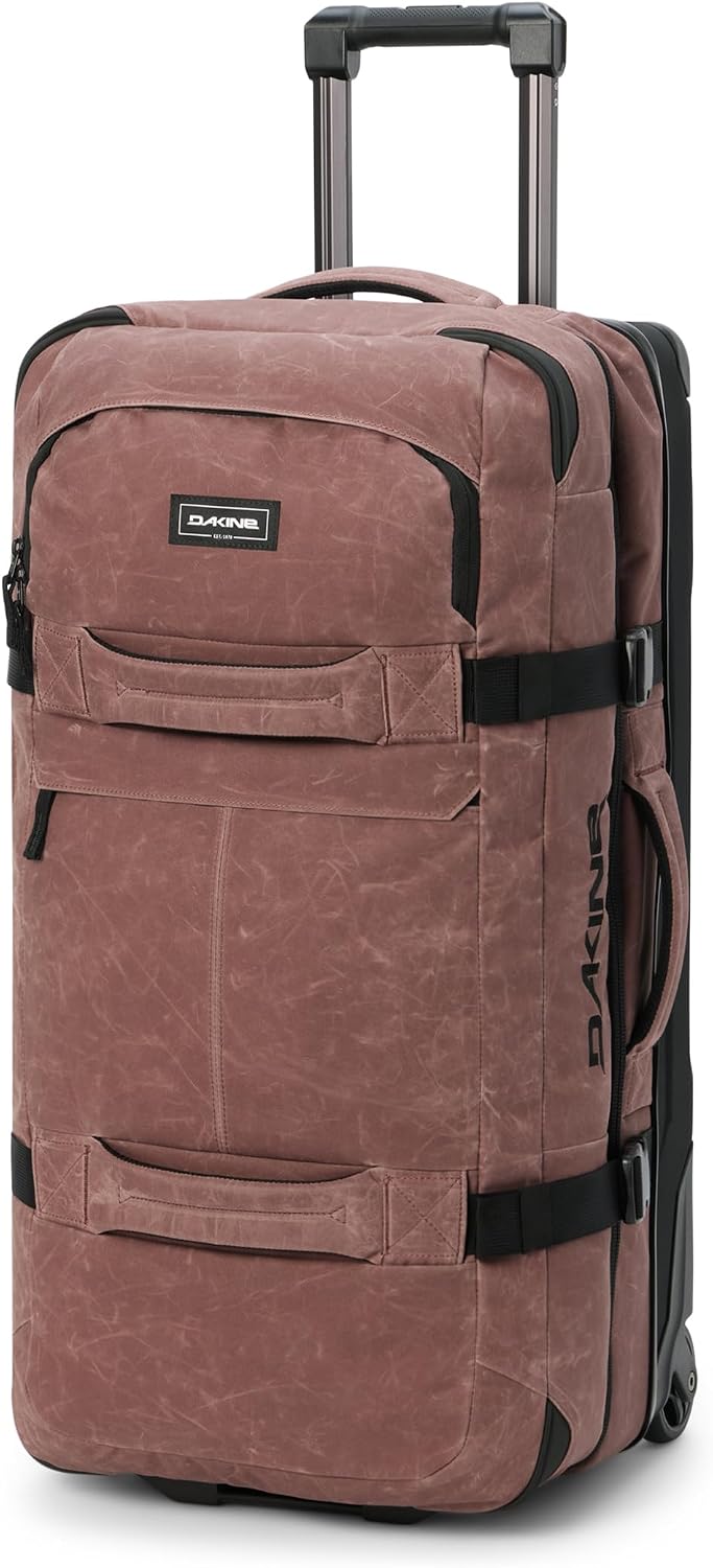 Dakine Rolling Duffel Bag 85L, Split Roller Travel Bag with Wheels, Medium Large Suitcase for Travel, Durable Luggage with Compartments, Marron Coated, 85L