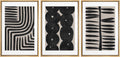 SIGNLEADER Framed Canvas Print Wall Art Set Geometric Black Paint Stroke Patterns Abstract Shapes Illustrations Modern Art Decorative Contemporary for Living Room, Bedroom, Office - 16'x24'x3 NATURAL