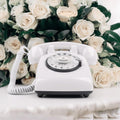 Audio GuestBook Rotary Telephone with Retro and Vintage Style,Record Customized Voice Message with GuestBook for Your Will,Weddings,Birthdays,Anniversaries,Retirement,Party (White)