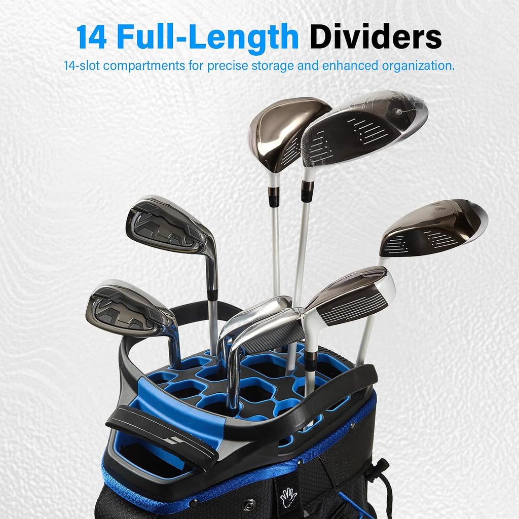 uniHimal 14-Way Golf Cart Bag, Full Length Premium Golf Bag for Men with Cooler Pocket, Handles and Rain Cover