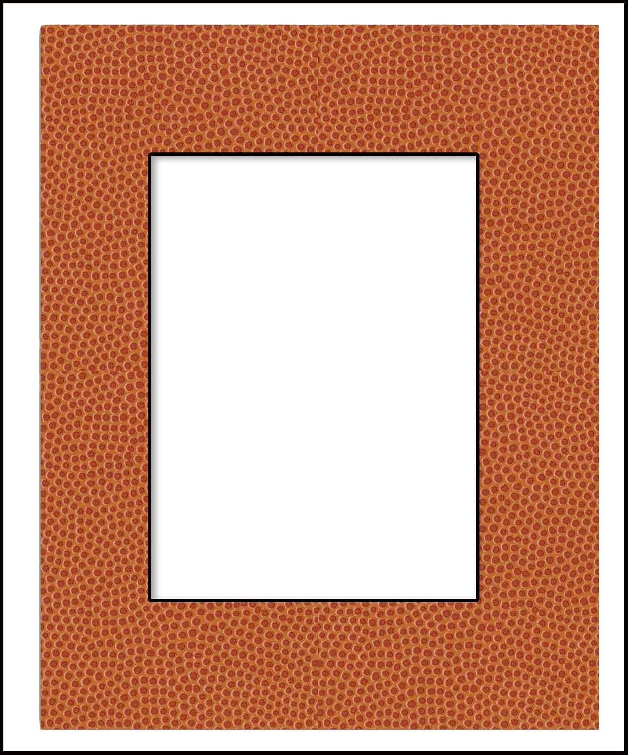 Pack of Ten Acid Free 12x16 Mats Bevel Cut for 11x14 Photos - Basketball Texture Precut Matboards With Backing Boards and Self Seal Photo Mat Bags For Pictures, Photos, Framing - 4-ply Thickness