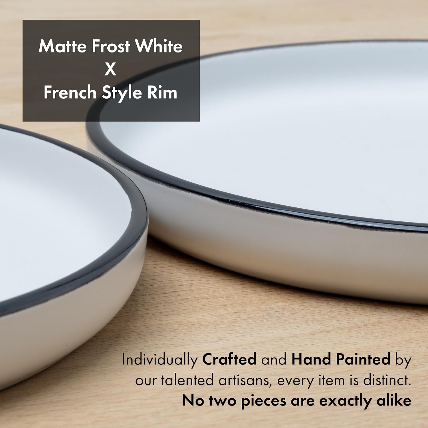 MÜLLERHEIM 903 Minimalist Collection 32-Piece Contemporary Ceramic Stoneware Dinnerware Sets for 8, Matte Frost White Plates and Bowls sets, Dinner Plates Set, Salad Dish Set, Bowls, Cup