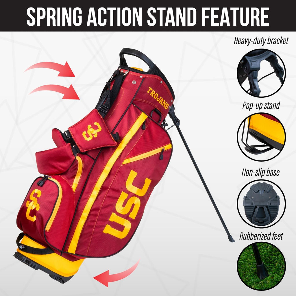 Team Golf NCAA Fairway Golf Stand Bag, Lightweight, 14-Way Top, Spring Action Stand, Insulated Cooler Pocket, Padded Strap, Umbrella Holder & Removable Rain Hood
