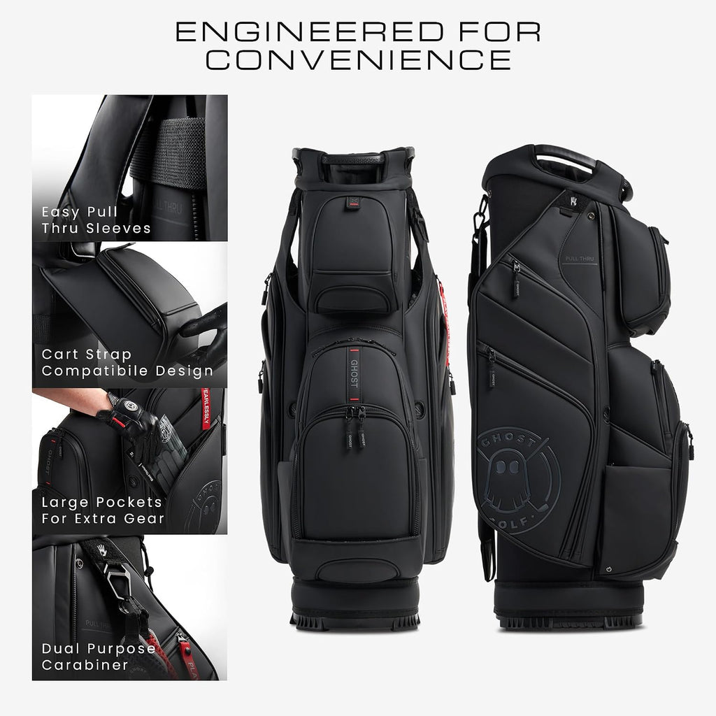 Ghost Golf Cart Bags, GT-14 - Golf Bags for Men & Women, 14-Way Dividers with Premium Materials & Magnetic Pockets - Golf Bag Capacity with 11 External Pockets