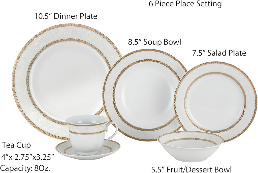 Lorenzo Amelia 57-Piece Dinnerware Set, Service for 8
