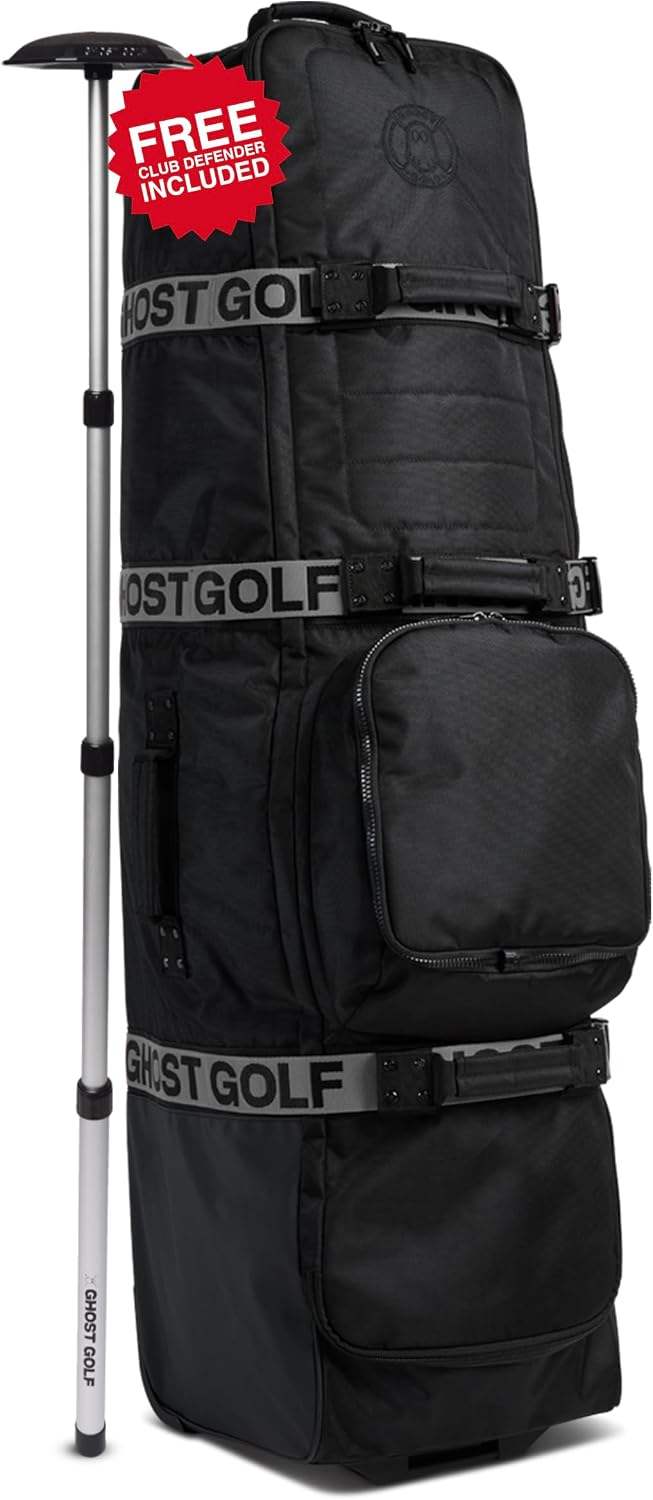 Ghost Golf AWOL Golf Travel Bag for Airlines with Wheels - Soft Padded Golf Club Travel Cover Fits All Stand & Cart Bags - Lockable Zippers, Water Resistant & Long-Lasting Heavy Duty Material