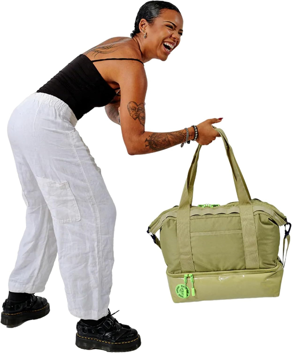 Baboon to the Moon Weekender Bag Duffle Bag with Shoe Compartment Carry On Overnight Travel Bags Lightweight Expandable Travel Duffel for Women (Circuit)