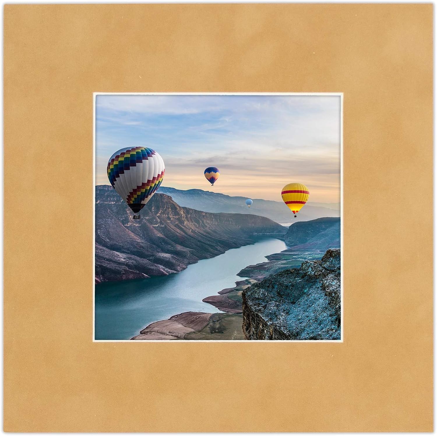 Poster Palooza Pack of 25 Acid Free 12x16 Mats Bevel Cut for 11x14 Photos - Beige Suede Precut Matboards for Pictures, Photos, Framing - 4-ply Thickness