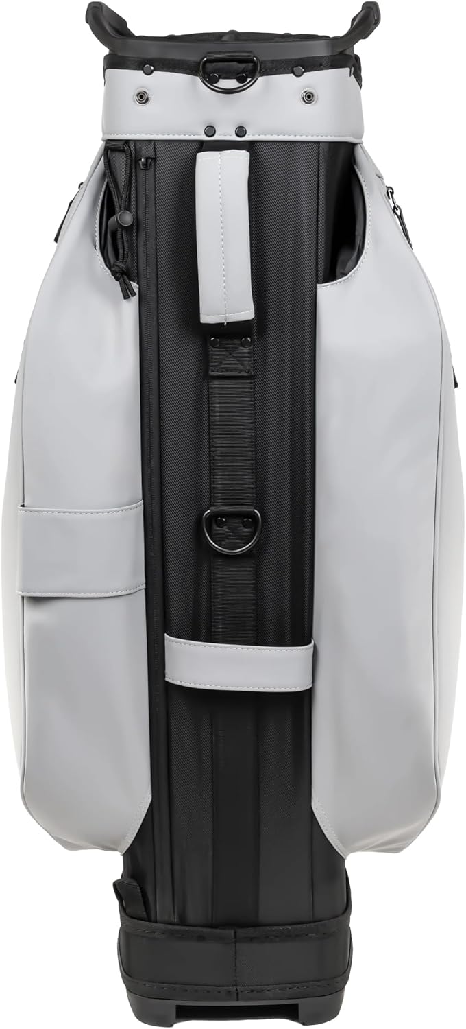 KRADUL - LUX Cart Bag – Lightweight Vegan Leather Golf Cart Bag with Waterproof Pockets, Organized Club Dividers & Cart Strap Tunnel