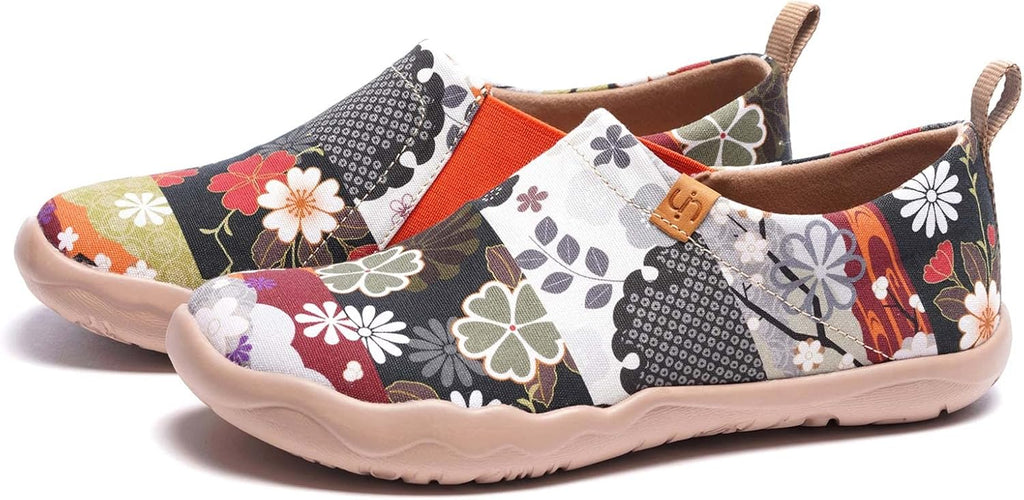 UIN Women's Casual Loafers Travel Painted Walking Slip On Lightweight Comfortable Canvas Fashion Sneakers