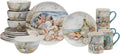 Coastal Landscape 16 Piece Ceramic Dinnerware Set – Service for 4 with Beach-Themed Dinner Plates, Salad Plates, Bowls & Mugs – Ocean-Inspired Tableware for Everyday or Coastal Entertaining