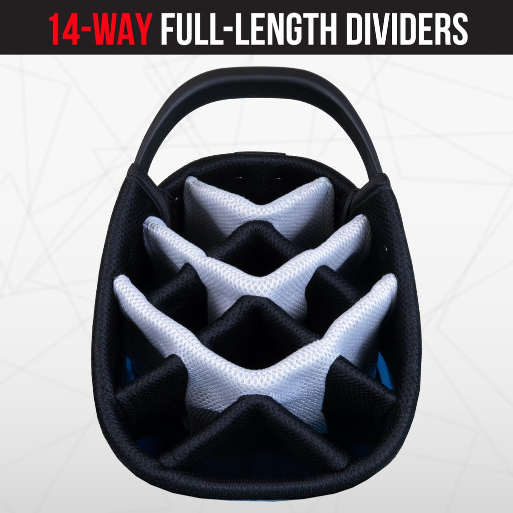Team Golf NCAA Fairway Golf Stand Bag, Lightweight, 14-Way Top, Spring Action Stand, Insulated Cooler Pocket, Padded Strap, Umbrella Holder & Removable Rain Hood