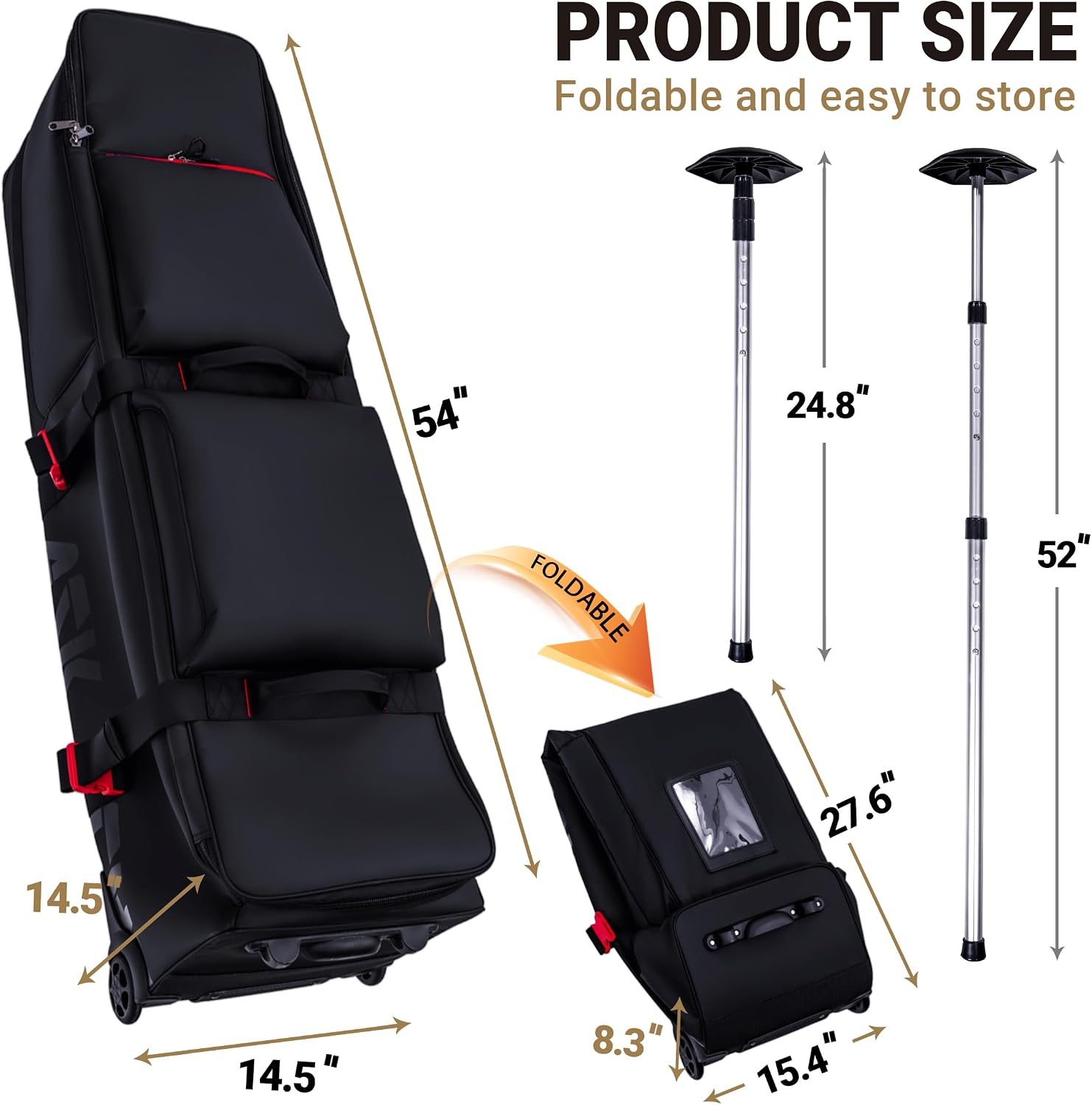 ASK ECHO LOCKLINK Roller Outdoors Golf Travel Bag Soft-Sided with Wheels/Black