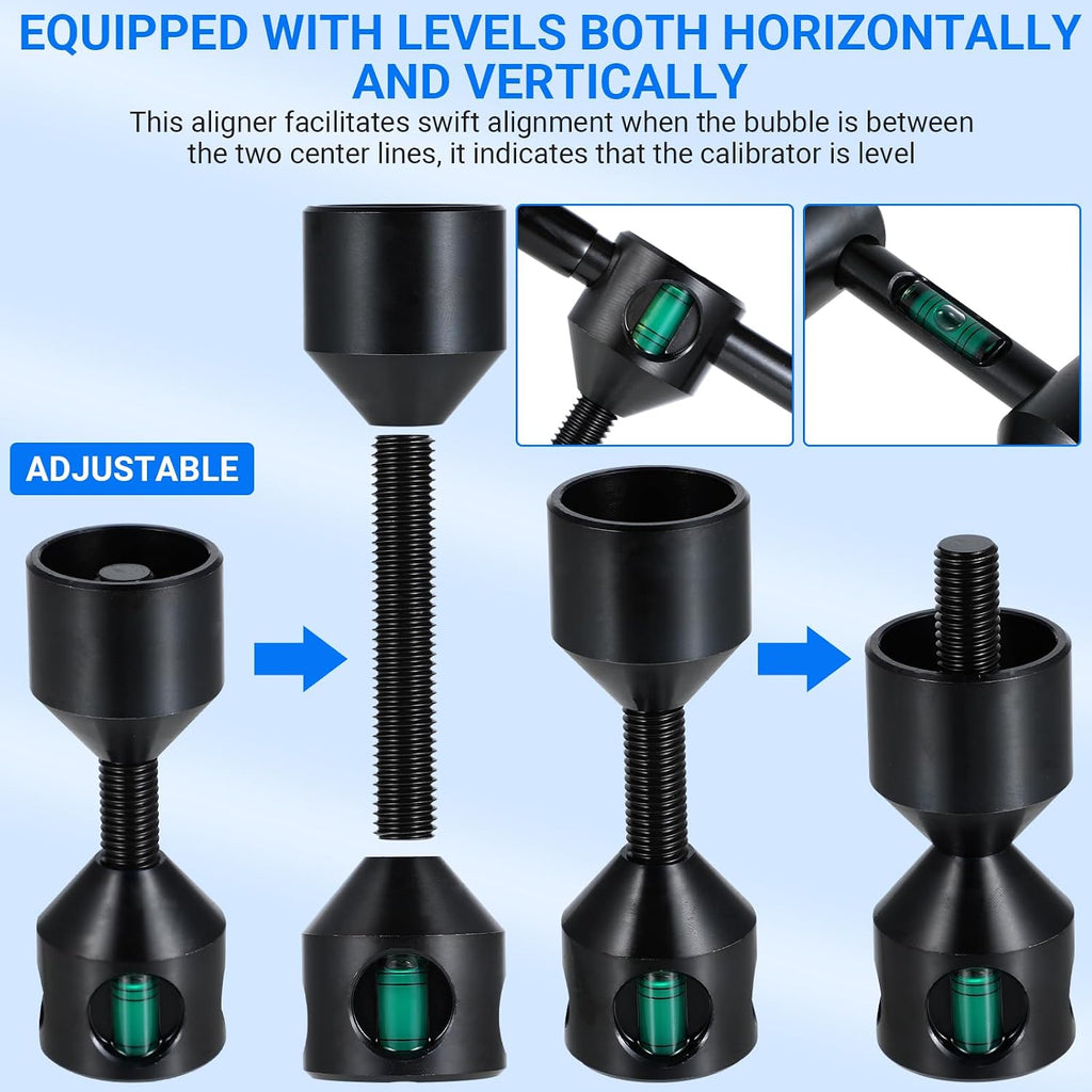 Magnetic Centering Head, Pipefitter Tools Y-Shape w/Adjustable Dial Bubble Protractor, Flange Aligner Will Fit Flanges with Holes From 1/2' to 1-7/16' Diameter Threaded Pipe Flange Leveler Set