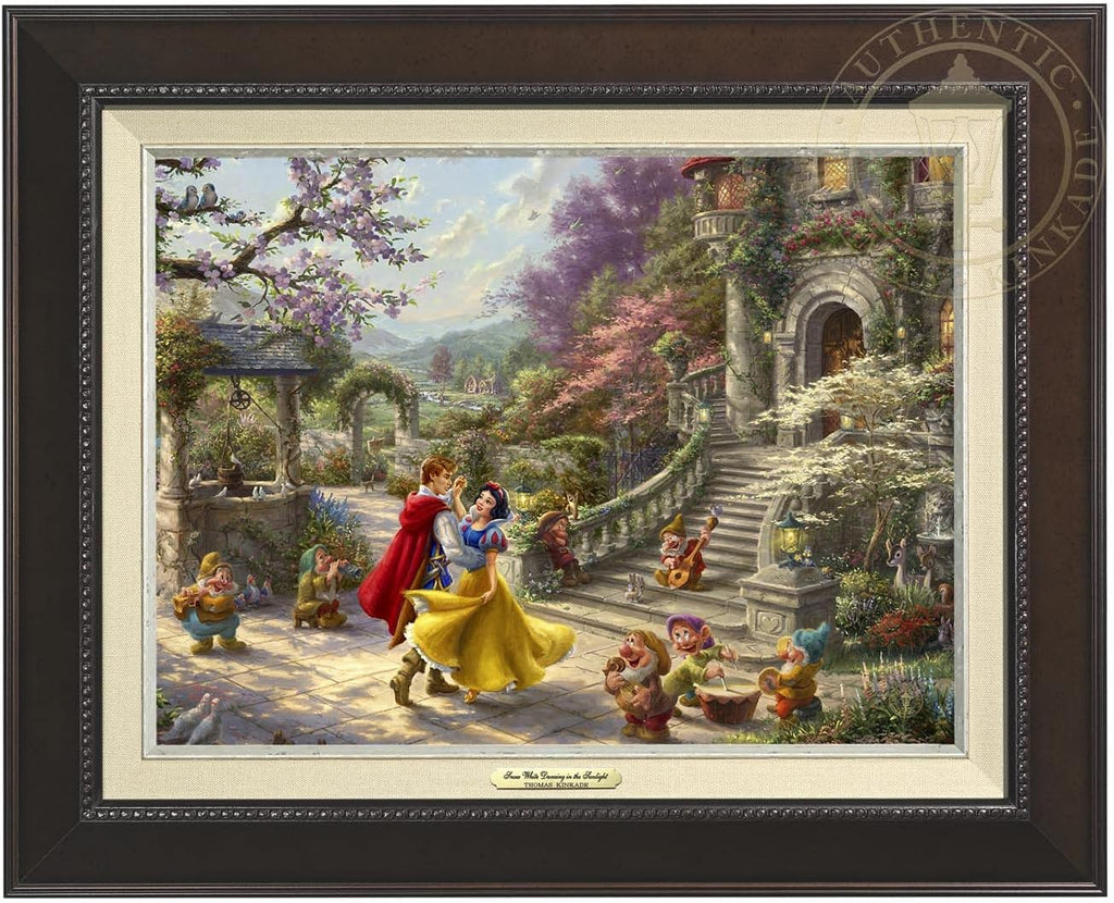 Thomas Kinkade Studios Snow White Dancing in the Sunlight 12' x 16' Canvas Classics Espresso Frame