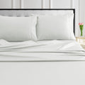 Tribeca Living 1000 Thread Count Egyptian Cotton Sheets King Size - Silky Smooth Sateen Weave for Luxurious Sleep - 22 Inch Deep Pocket 4-Piece Set in Ivory