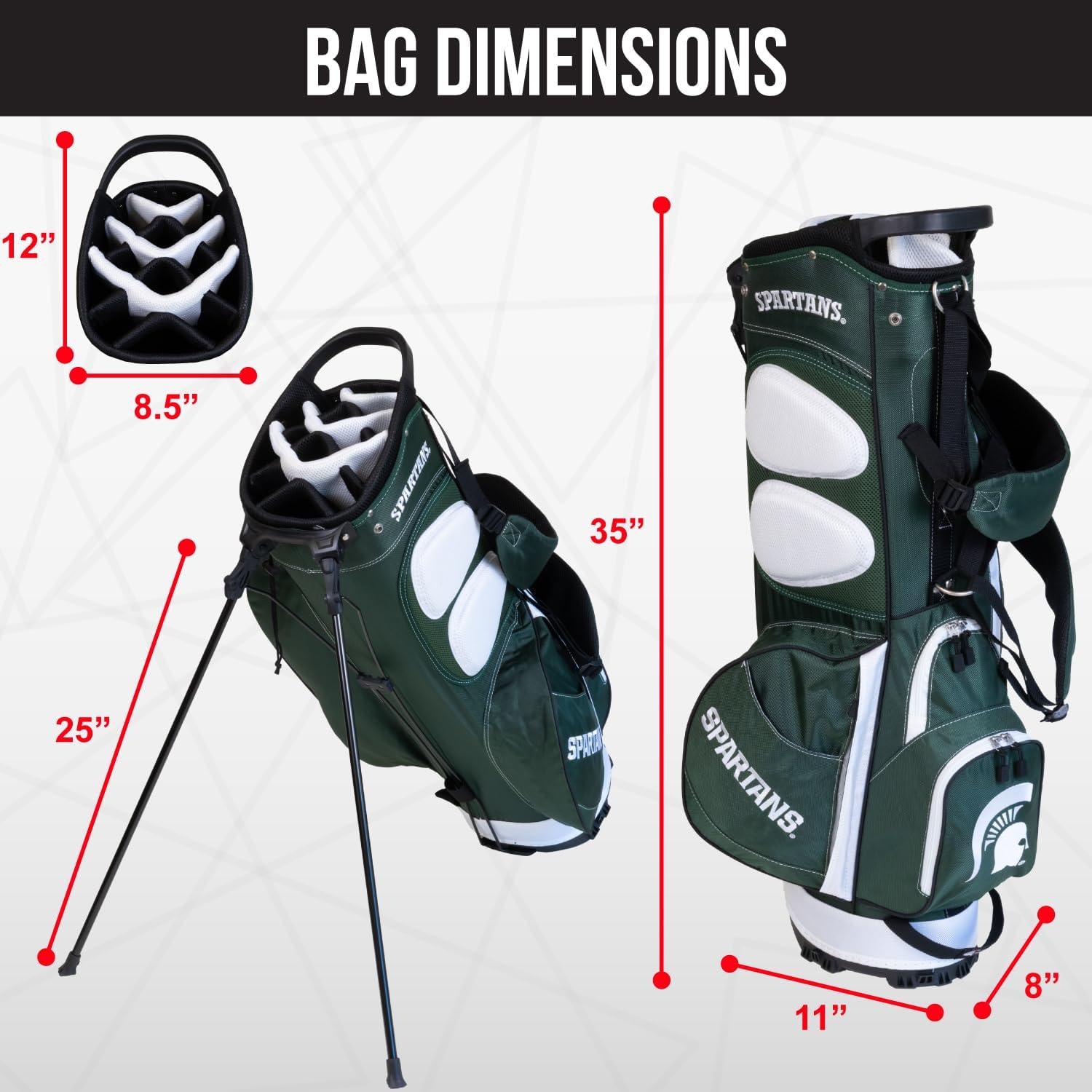 Team Golf NCAA Fairway Golf Stand Bag, Lightweight, 14-Way Top, Spring Action Stand, Insulated Cooler Pocket, Padded Strap, Umbrella Holder & Removable Rain Hood