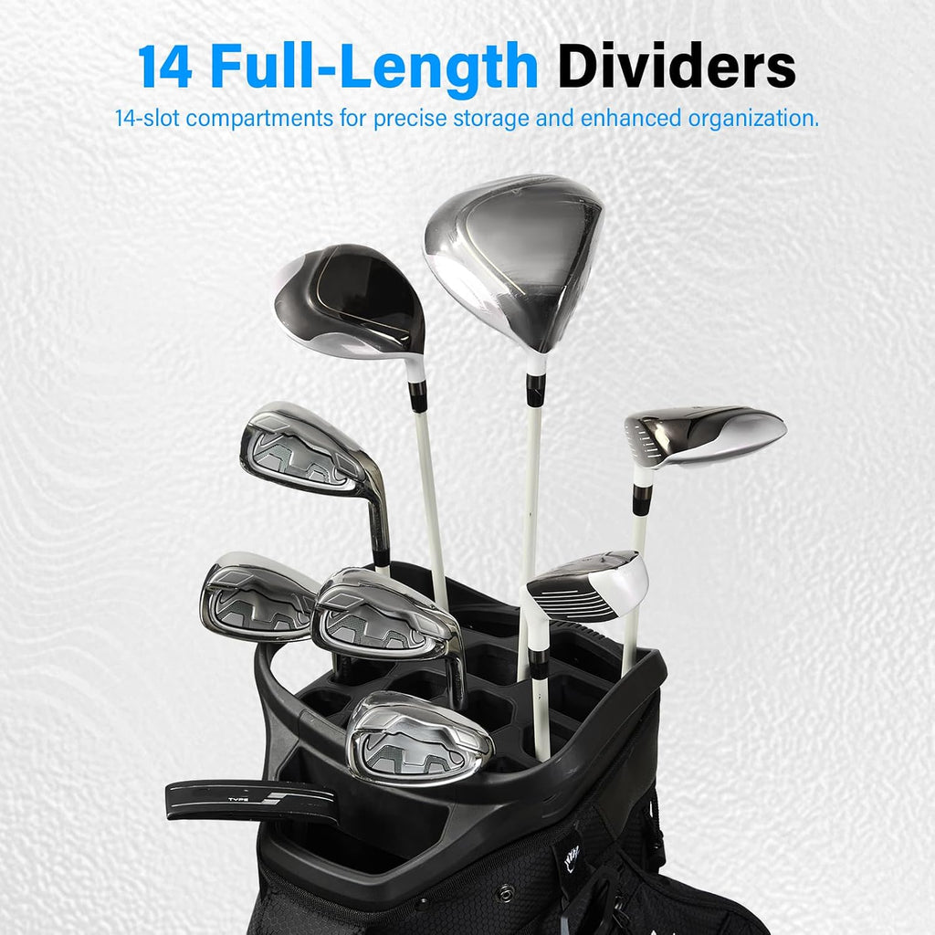 uniHimal 14-Way Golf Cart Bag, Full Length Premium Golf Bag for Men with Cooler Pocket, Handles and Rain Cover