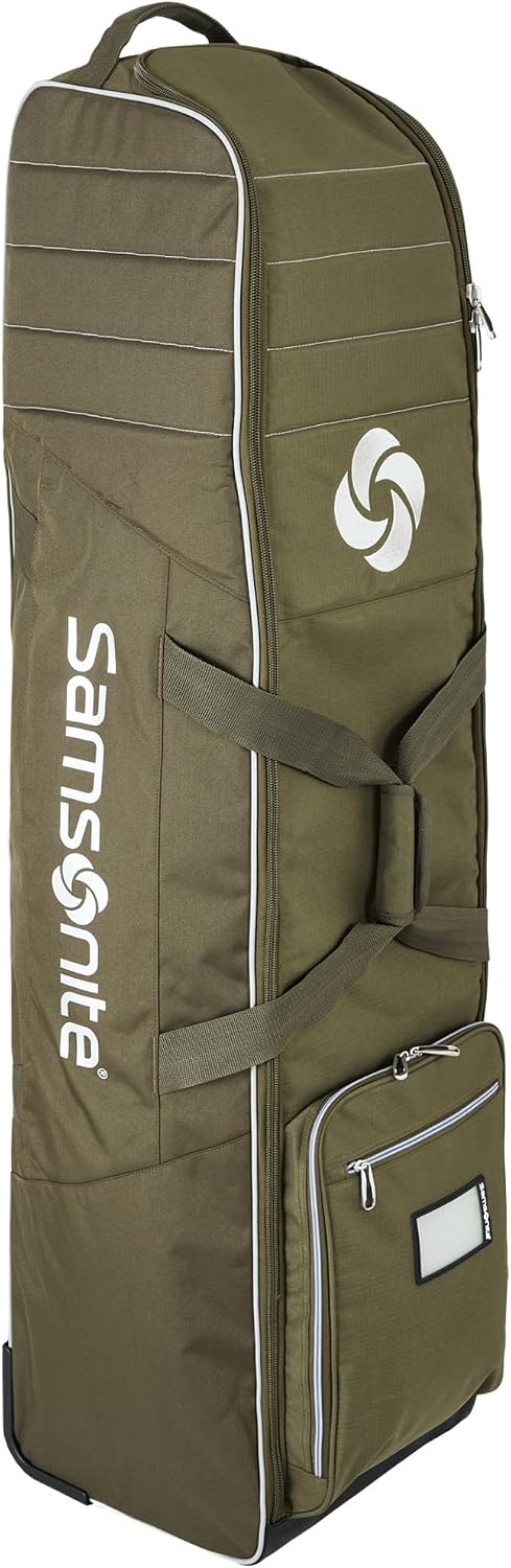 Samsonite Soft-Sided Golf Travel Bag with Wheels, Heavy-Duty 600D Polyester, Additional Top Padding, Shoe/Accessory Pocket, Foldable