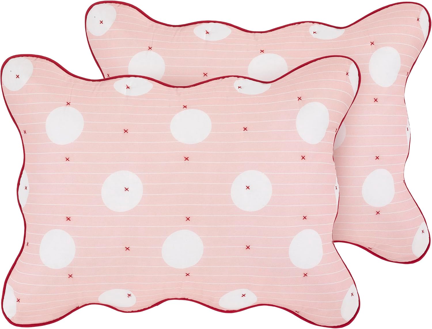 kate spade new york Stripe Dot 2-Piece Twin Quilt Bedding Set, 100% Cotton Reversible Cover, All Season Warmth Bedding, Machine Washable, Pink