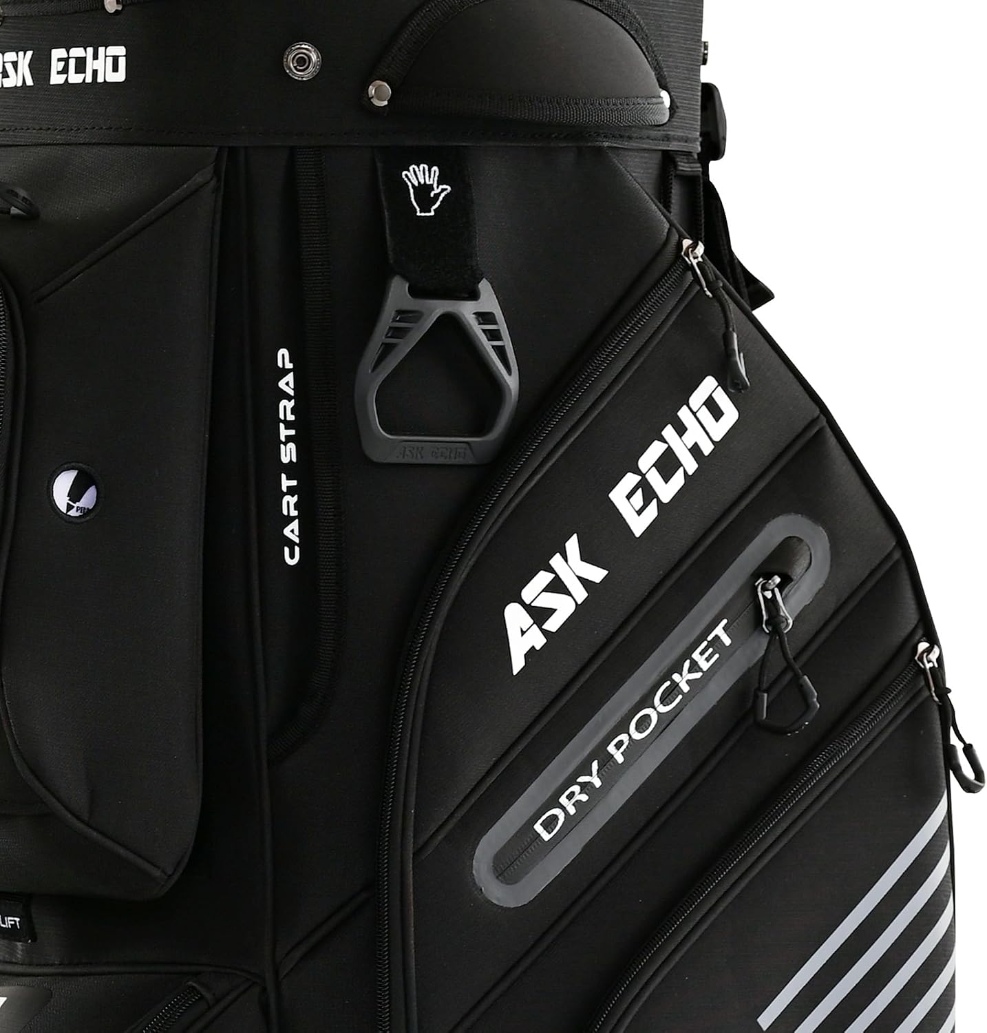 ASK ECHO T-Lock Golf Cart Bag with 14 Way Organizer Divider Top, Premium Cart Bag with Handles and Rain Cover, for Men