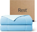 REST® Evercool® Cooling Comforter, Full/Queen, Blanket for Hot Sleepers, All Season Bedding to Keep Cool for Night Sweats, Breathable Lightweight Blanket, 90'x90' Inches, Aqua Blue