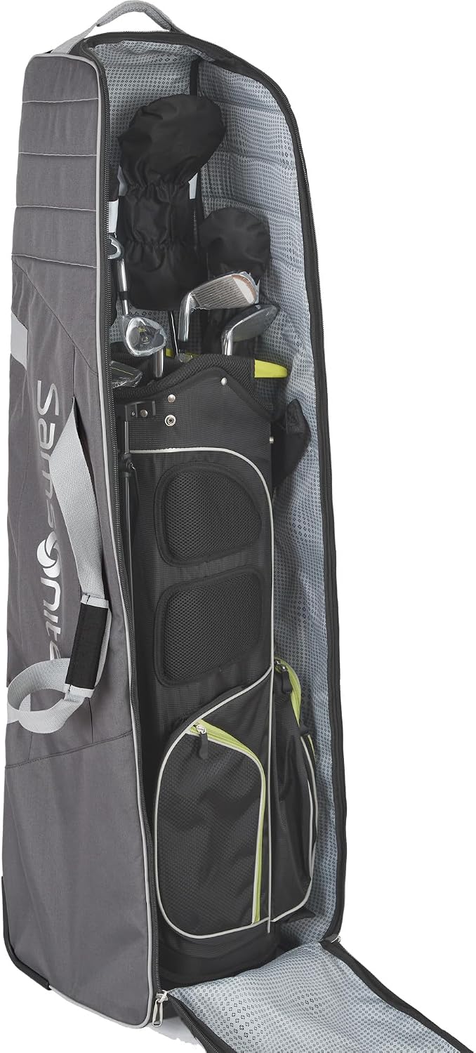 Samsonite Soft-Sided Golf Travel Bag with Wheels, Heavy-Duty 600D Polyester, Additional Top Padding, Shoe/Accessory Pocket, Foldable